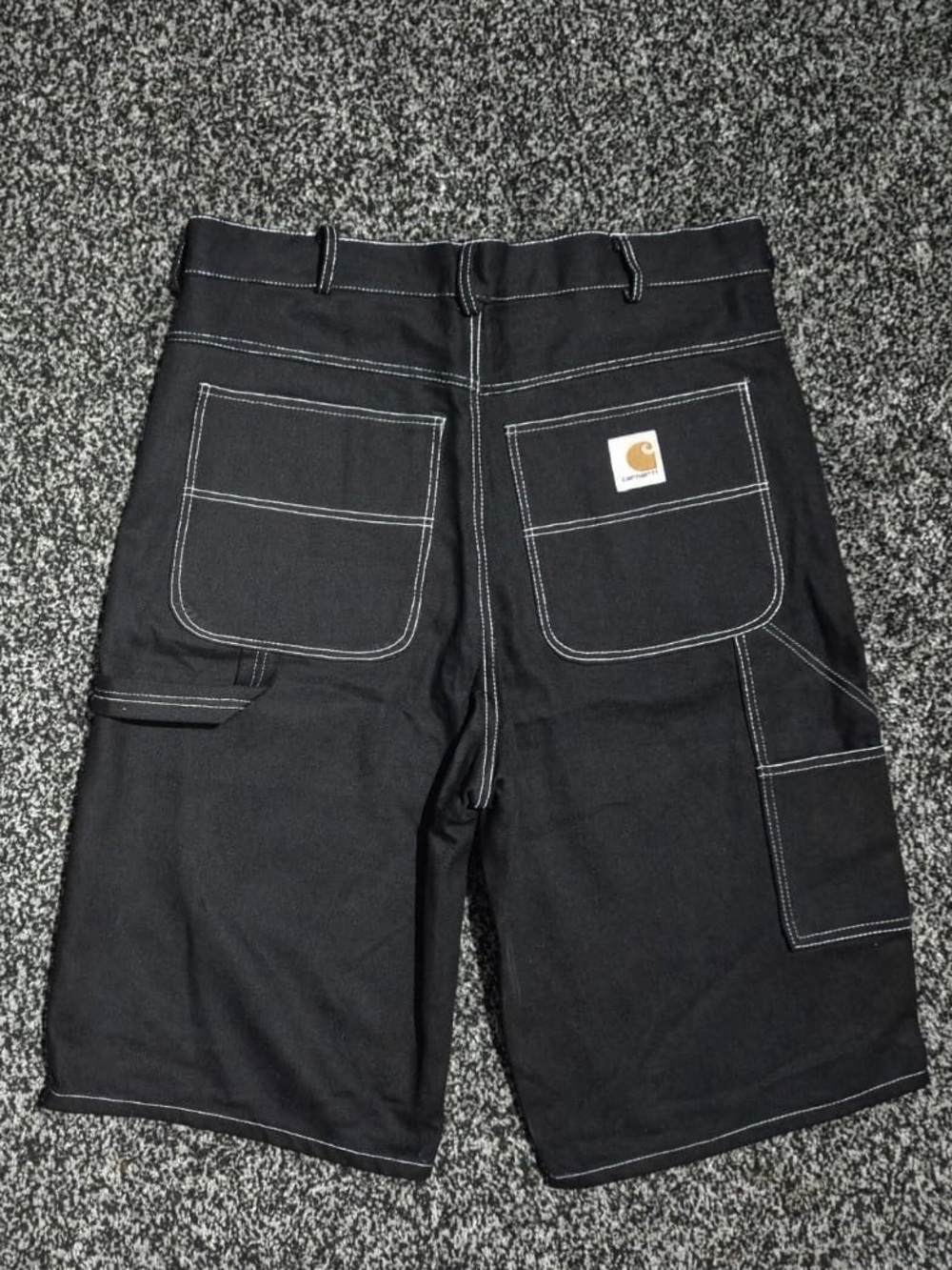 Reworked Carhartt Men’s Black Work Shorts with Utility Pockets